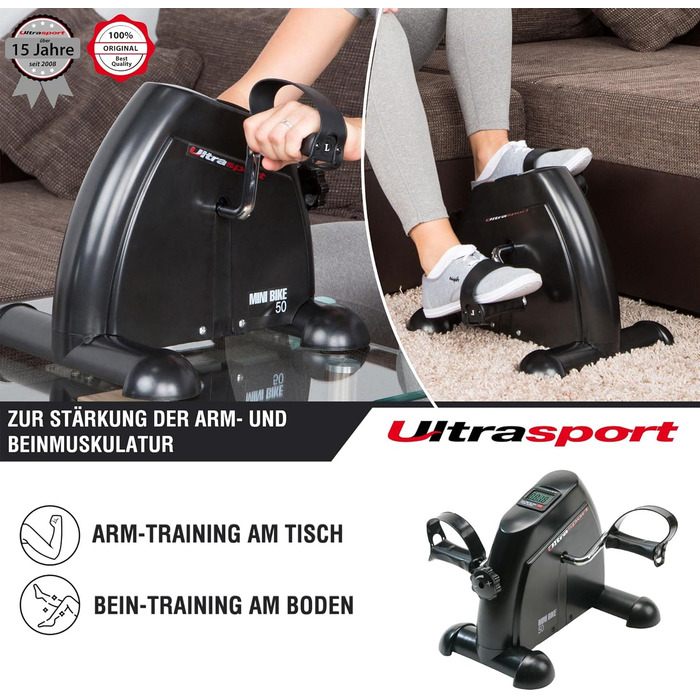 Міні велотренажер Ultrasport для рук і ніг, компактний педальний тренажер для дому, ідеальний для літніх людей