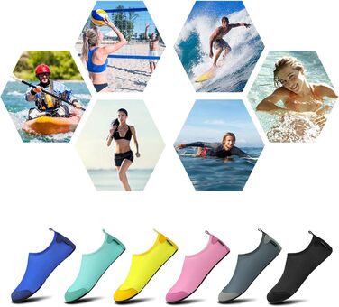 Чоботи для душу SAGUARO Unisex, аквашузи чоловічі та жіночі, розмір 36-47, EU 44/45, блакитний