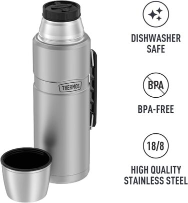 Термос THERMOS SK2020 Stainless King, вакуумна пляшка для напоїв, нержавіюча сталь