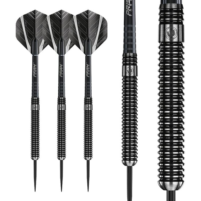 Професійні дротики WINMAU Blackout з вольфраму зі сталевим вістрям, з крилами та хвостовиками для дартсу