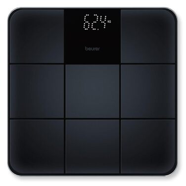 Електронні ваги Beurer GS 235 з Magic-дисплеєм, чорні. Антиковзне покриття, автовимкнення