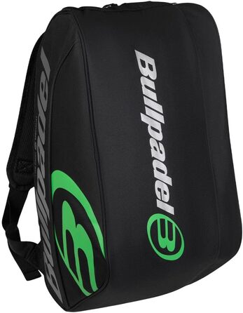 Сумка для тенісу Bullpadel Tour чорна з зеленими деталями для 2-х ракеток + одягу