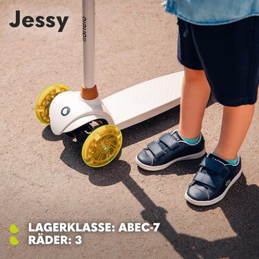 Дитячий триколісний самокат LIONELO Jessy Premium з LED-підсвіткою коліс, регульованою висотою та протиковзаючою платформою, рожевий (до 50 кг, 3+ роки)