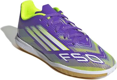 Дитячі футбольні бутси adidas F50 Club Indoor для залу, 34 EU, Purple Rush/Cloud White/Lucid Lemon