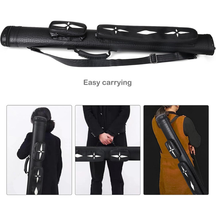 Чохол для більярдних київ на 2 киї з штучної шкіри, чорний