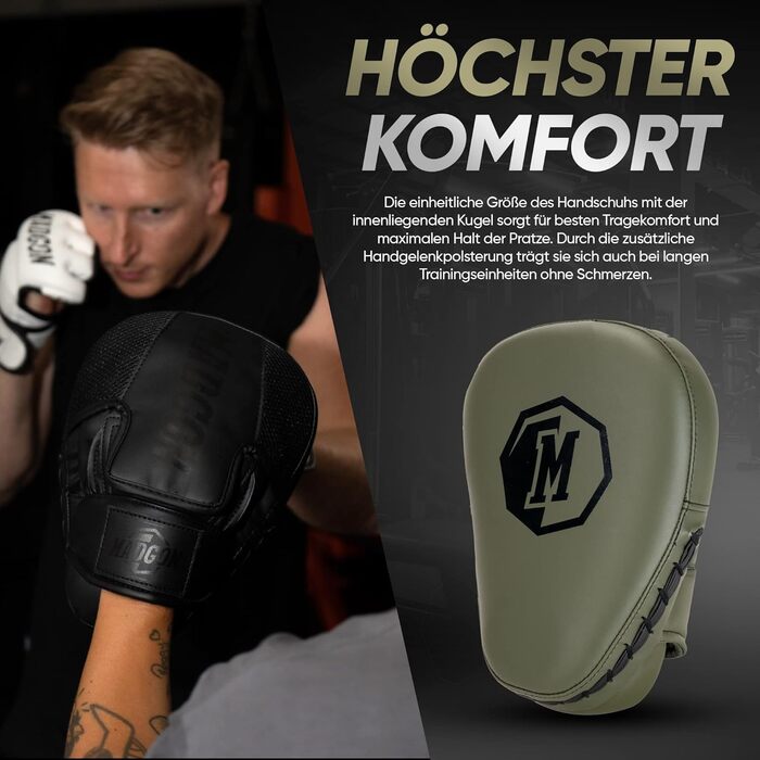 MADGON Боксерські рукавички-лапи для ударів, 1 пара, чорно-білі, для боксу, MMA, кікбоксингу, Taekwondo