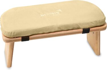 Банкетка для медитації з бамбука, складна, з подушкою, світло-зелена (пісочний)