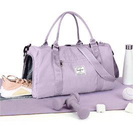 Спортивна сумка-мішок для чоловіків та жінок з відділенням для взуття та мокрих речей, сумка для подорожей, ручна поклажа, фітнес-сумка, сумка для тренувань, блакитний колір (A11-lila)