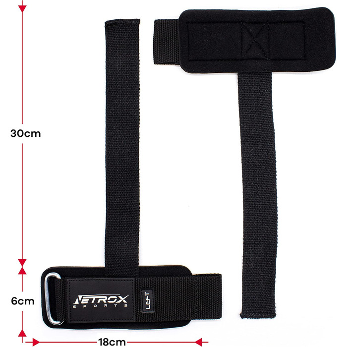 Текстильні ремені для підйому штанги NetroxSports - Фіксація зап'ястя, підтримка хвату, для силових тренувань, бодібілдингу, фітнесу (чоловіки та жінки)