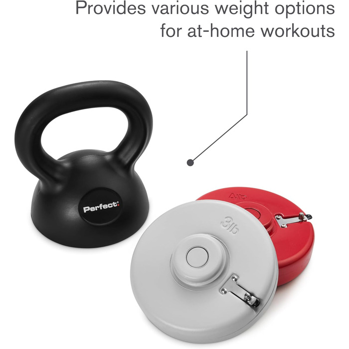 Регульований гантель-гиря Perfect Adjustable Kettlebell для фітнесу, 7 ваг, 26x14 см, багато кольорів