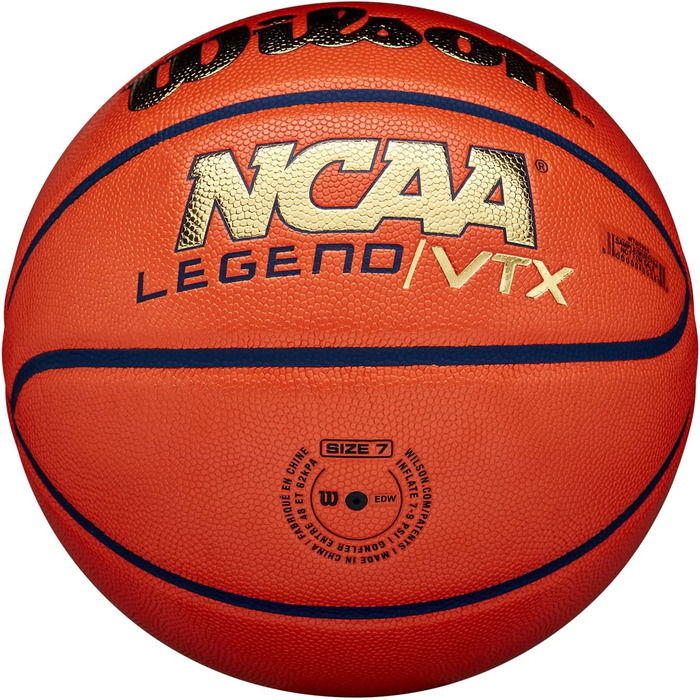 Баскетбольний м'яч Wilson NCAA Legend №7, помаранчево-золотий, для дорослих, універсальний