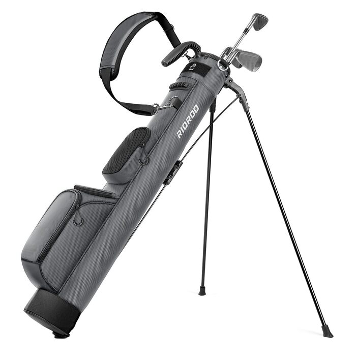 Сумка для гольфу на штативі, легка, 2-way роздільник, 3 кишені, сіра (A3)