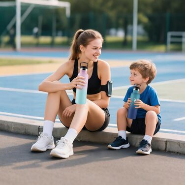 Термос-пляшка 500 мл, не містить BPA, з нержавіючої сталі, подвійна ізоляція, пляшка для води, термос-термокружка з трубочкою, для газованої води, кольори: Темно-синій & Темно-зелений