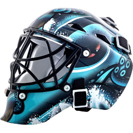 Міні-хокейна воротарська маска Franklin Sports NHL Seattle Kraken з логотипом та кейсом, колекційна модель