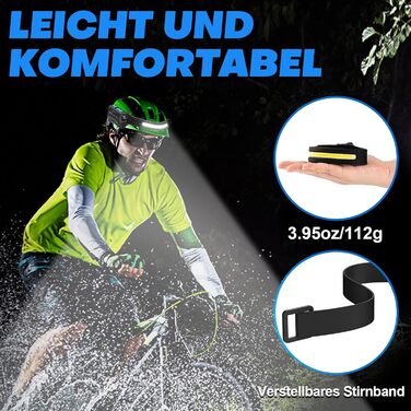 LED налобний ліхтар з акумулятором, 2 шт., кут огляду 230°, 7 режимів, супер яскравий, 2600 mAh, 22 години роботи, датчик, червоне світло, водонепроникний, легкий, для бігу, кемпінгу, походів, чорний