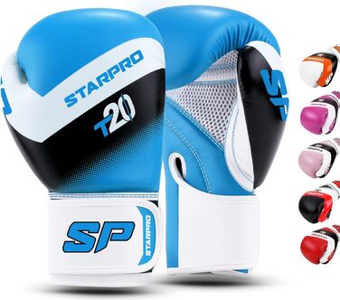 Дитячі боксерські рукавички Starpro 6oz, світло-блакитні, для маленьких і тендітних рук, для дітей 6-10 років, комплект для боксу