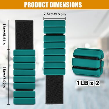 Набір манжет для зап'ястя та щиколоток (0.45/0.9 кг) для фітнесу, йоги, танців
