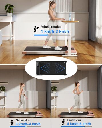 Тренажер для ходьби Copant Walking Pad з керуванням через додаток, столик для бігу, 6 км/год, максимальне навантаження 136 кг, професійні курси та багатокористувацькі змагання (Золотий, 90 см)