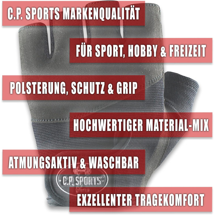 Спортивні рукавички C.P. Sports Iron-Handschuh Komfort для тренувань, бодібілдингу та фітнесу | Рукавички для чоловіків та жінок M (18-20 см)