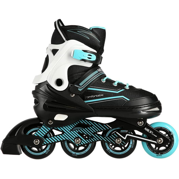 Інлайнерочки Nils для дівчаток, ABEC 7, регульовані, розмір 35-38, блакитні