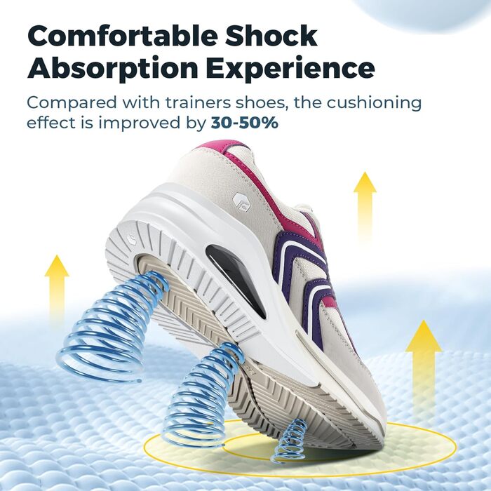 Кросівки FitVille для жінок - широка модель, з повітряною амортизацією, для бігу та фітнесу, дихаючі, легкі, антиковзкі, для ходьби, зручні (37 EU, слонова кістка рожевий)