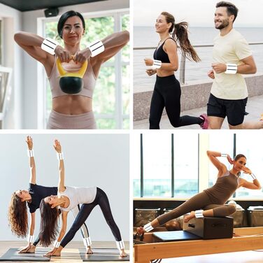 Набір обтяжувачів для зап'ястя та кісточок, регульовані (2 шт., 0.45 кг) для йоги, пілатесу та фітнесу