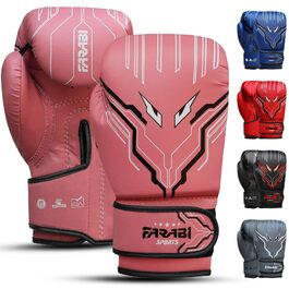 Боксерські рукавички Farabi для дітей 6oz, рожеві – для MMA, муай-тай, боксу та тренувань (5-10 років)