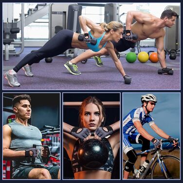 Фітнес рукавички ELLIEX для чоловіків та жінок: спортивні рукавички для тренувань, важкої атлетики, велоспорту, силових та кросфіт-тренувань (сірий, L)