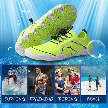 Водні черевики XIDISO для чоловіків та жінок, спортивні, сухі, для плавання, дайвінгу, серфінгу, йоги, пляжу, туризму. Колір: зелений
