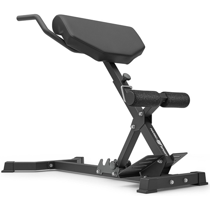 Гіперекстензія Marbo Sport MS-L108 2.0 для спини, регульований кут, посилена конструкція, чорний колір, вироблено в ЄС