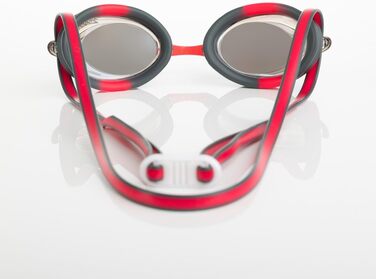 Окуляри для плавання Zoggs Racer Titanium для дорослих, унісекс, сірі/червоні з дзеркальними золотими лінзами