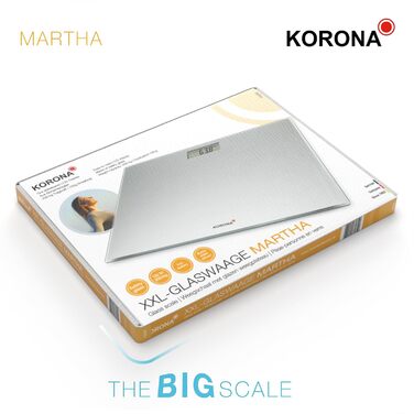 Цифрова скляна вага Korona Martha XXL, 40 см, 200 кг, срібляста