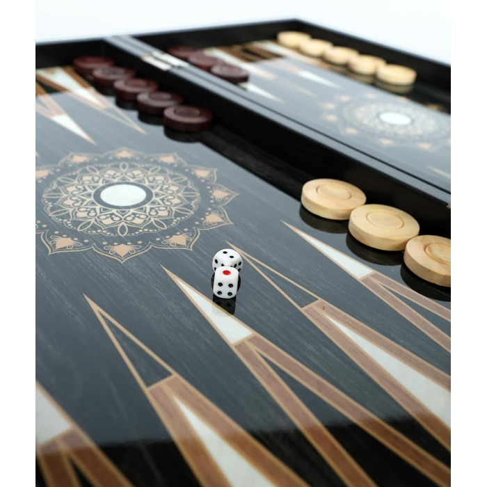 Настільна гра Нарди HBS GAMES Midnight Pearl, 48 см, дерев'яні фішки, для дорослих і друзів