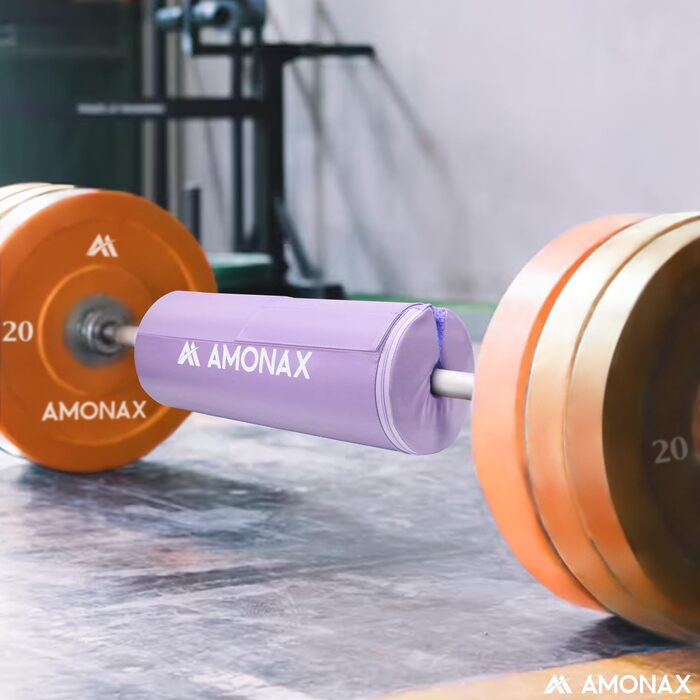 AMONAX Подушка для штанги для гіп-трасту, товста, фіолетова, для жінок і чоловіків, захисний чохол на штангу для тренажерного залу, фітнес-аксесуар