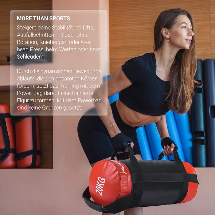 MSPORTS Power Bag Premium 5-30 кг – мішок для функціонального тренінгу, вага 25 кг, фітнес-сек, пісочний мішок