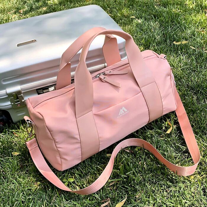 Спортивна сумка Flintronic для дівчаток та жінок, маленька сумка для плавання та фітнесу з відділенням для взуття та вологостійким відсіком (Рожева, 44 x 20 x 20 см)