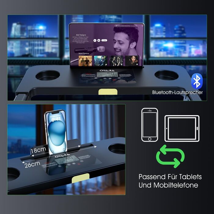 Електричний біговий тренажер для дому та офісу, 120 кг, 1-12 км/год, LED-дисплей, Bluetooth, пульт, додаток, компактний