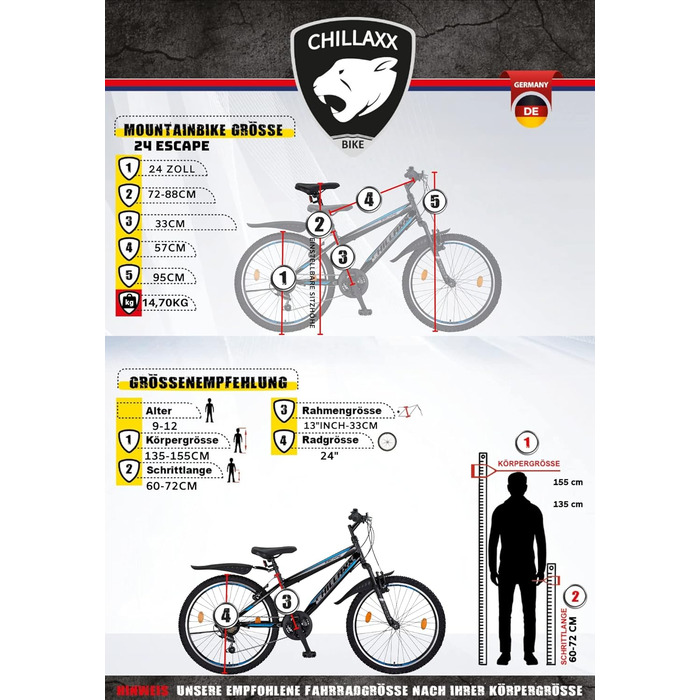 Гірський велосипед Chillaxx Bike Escape 24/26 дюймів, 21-швидкісний, для дівчат, хлопців, жінок і чоловіків, рожево-білий, V-гальма, преміум-якість