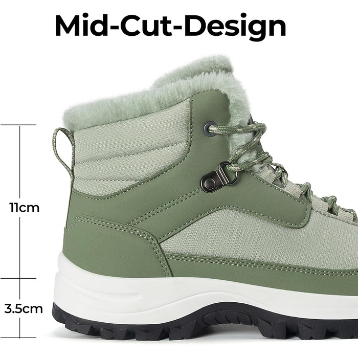 Зимові черевики Mishansha для жінок, утеплені, з антиковзким покриттям, для піших прогулянок, розмір 36-42, 38 EU, зелені