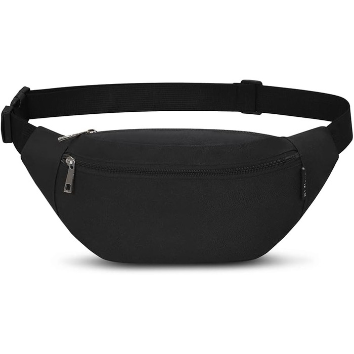 Сумка на пояс Bauchtasche унісекс: спортивна, для телефону, грошей, фітнесу, велосипеда, кемпінгу - чорна 33x6.5x14 см