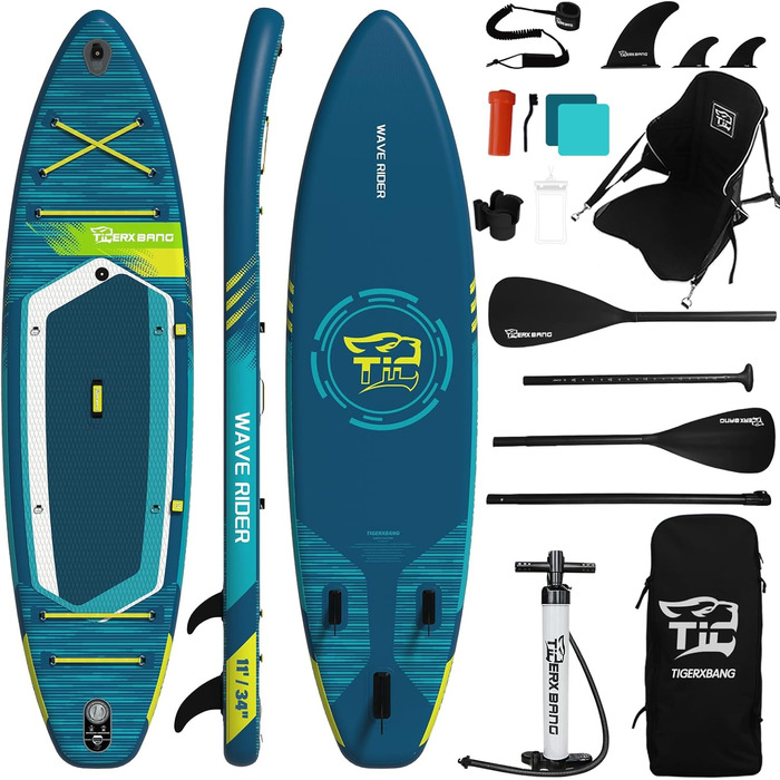 Надувна SUP-дошка TIGERXBANG з аксесуарами, мінімалістична дошка для веслування стоячи для дорослих і підлітків усіх рівнів