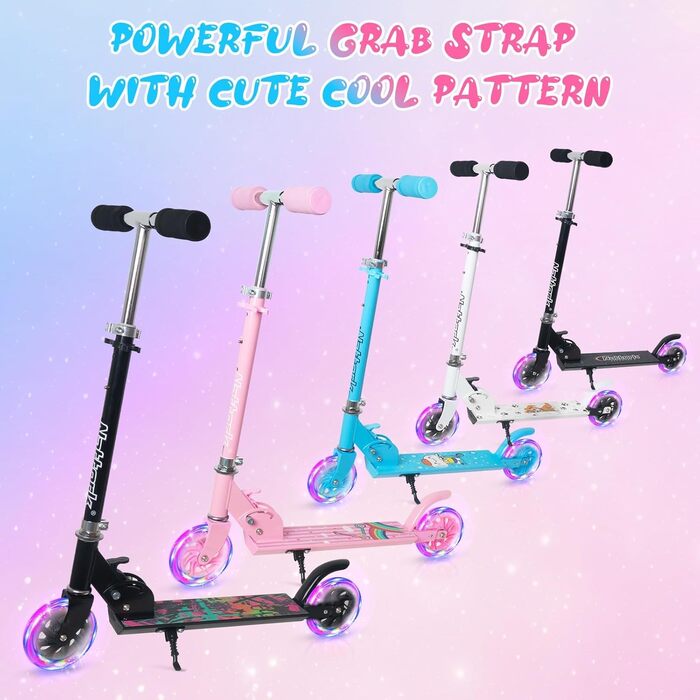 Дитячий роликовий самокат Nattork, легкий та портативний, з регулюванням висоти та гальмом, до 50 кг, NAVY-BLUE