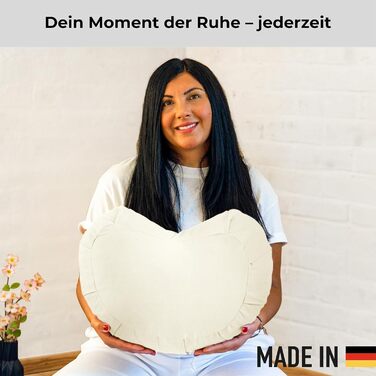 Зуф (подушка для медитації) | Подушка для йоги з еко-дзеркальцем | Подушка для медитації напівмісяця | Зроблено в Німеччині | Подушка для медитації напівмісяця | Зручний знімний чохол з 100% органічної бавовни