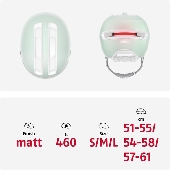 ABUS Stadthelm HUD-Y ACE – стильний велосипедний шолом з візором та магнітним LED-ліхтарем, акумуляторний, для жінок і чоловіків