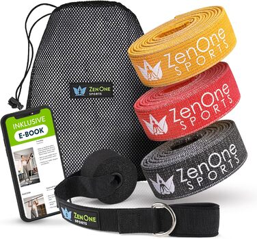 Набір еластичних стрічок для фітнесу ZenOne Sports® - 5 рівнів опору | Стрічки для силових тренувань вдома та в подорожах | Спортивні гумки для фітнесу