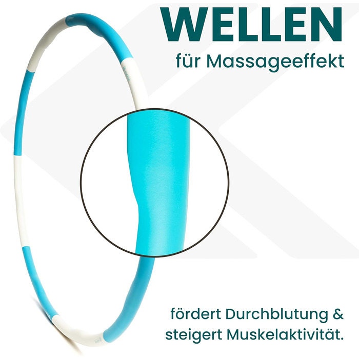 Hula Hoop KIANA SPORTS для схуднення, 1.2 кг, турецький, з масажними хвилями, сумка та план тренувань