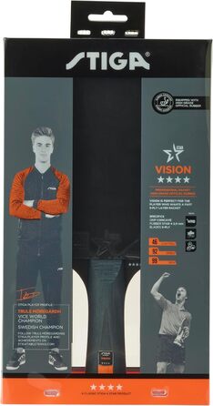 Настільна ракетка для тенісу STIGA Vision 4-зіркова, чорна/червона, одиночна