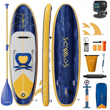 Надувний SUP борд Devoko 320x80x15 см з аксесуарами: для серфінгу, риболовлі, йоги та каякінгу (Marineblau)