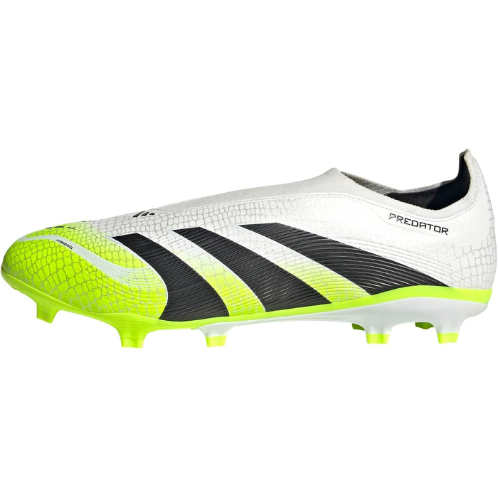 Футбольні бутси adidas Predator League Laceless для твердого/багатоповерххового поля, 40 EU, Cloud White/Core Black/Lucid Lemon