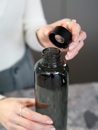 Скляна пляшка для води spottle 750 мл, прозора, з бамбуковою кришкою, підходить для газованої води, герметична, можна мити в посудомийній машині